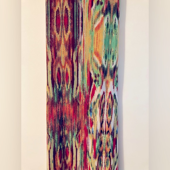 Julia Red Green and Yellow Bohemian Maxi Dress Silk Blend Long Dress Size Small - Picture 3 of 8